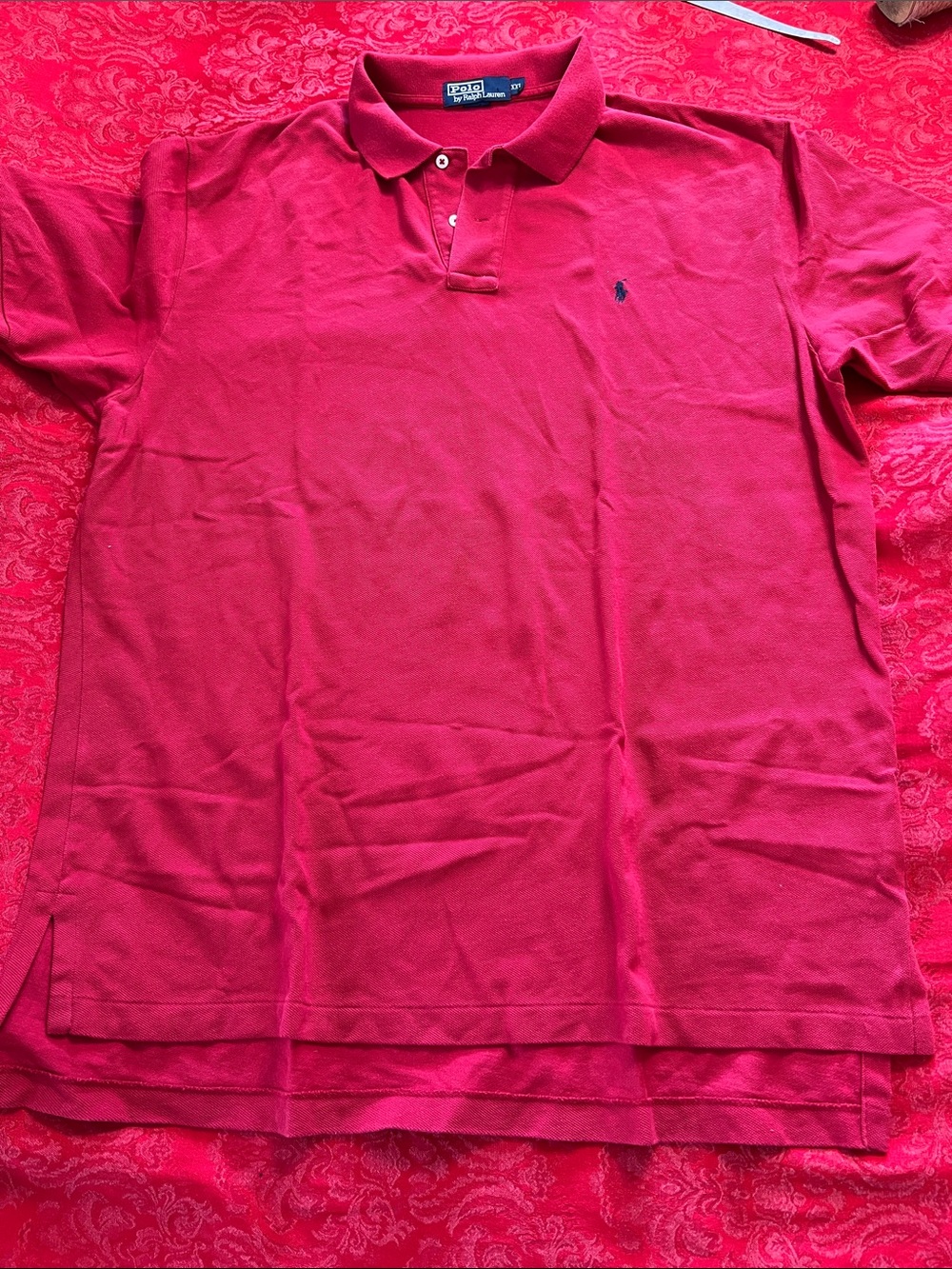 Polo Ralph Lauren Red Polo Shirt Men’s XXL Cotton Short Sleeve Embroidered Pony